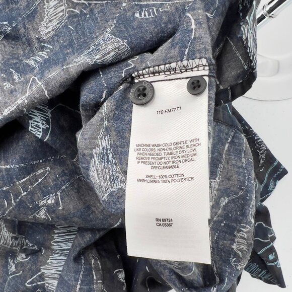 Columbia PFG Men's XXL Vented Fishing Shirt Blue & Black Abstract Print Button-D - Picture 5 of 6
